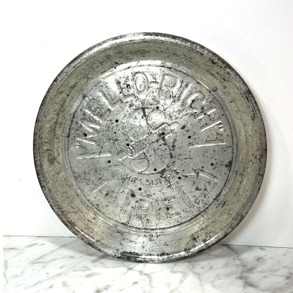 Vintage Mello Rich Mrs Smith's Pie Tin Pie Plate Embossed